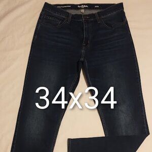 EUC Woman Tall Slim Straight Fit Medium Wash Jeans 34x34 Goodfellow Total Flex